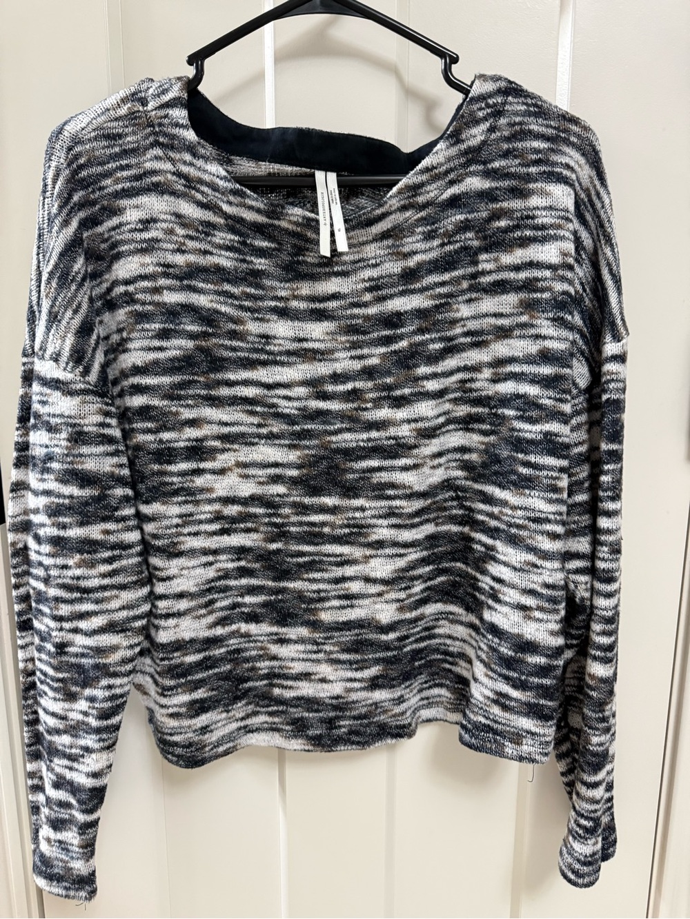 Anthropologie Black & White Marled Crewneck Sweater